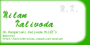 milan kalivoda business card